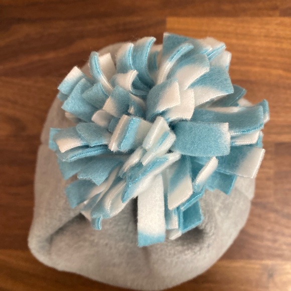 Inner Dots/Outer Dots Cozy Cupcake Fleece Baby/Toddler Pom-Pom Hat—Handmade - Picture 4 of 4